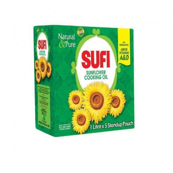 Sufi Sunflower Stand up Pouch 1L x5